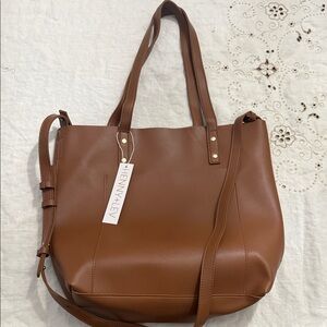 Brown faux leather Tote Bag